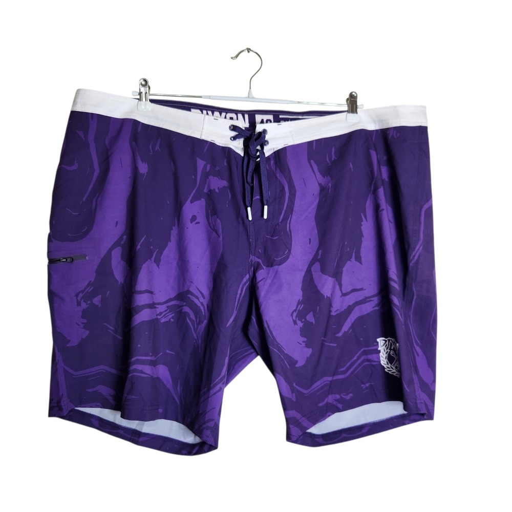Dixxon Flannel Co Purple Marble Board Shorts Swim Trunks Mens 48 Pocket Anchor